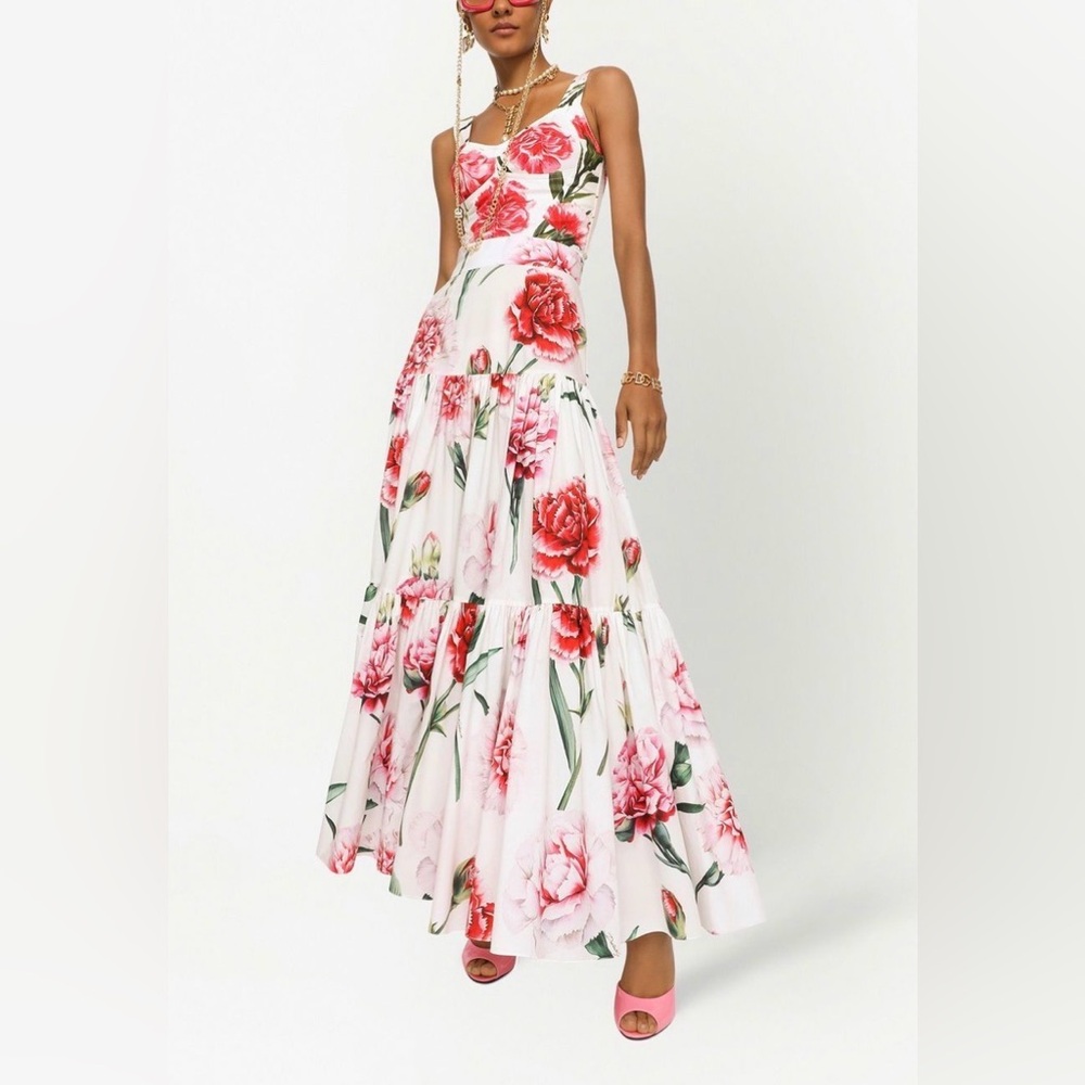 DOLCE & GABBANA
Floral-Print Tiered Maxi Skirt size 38